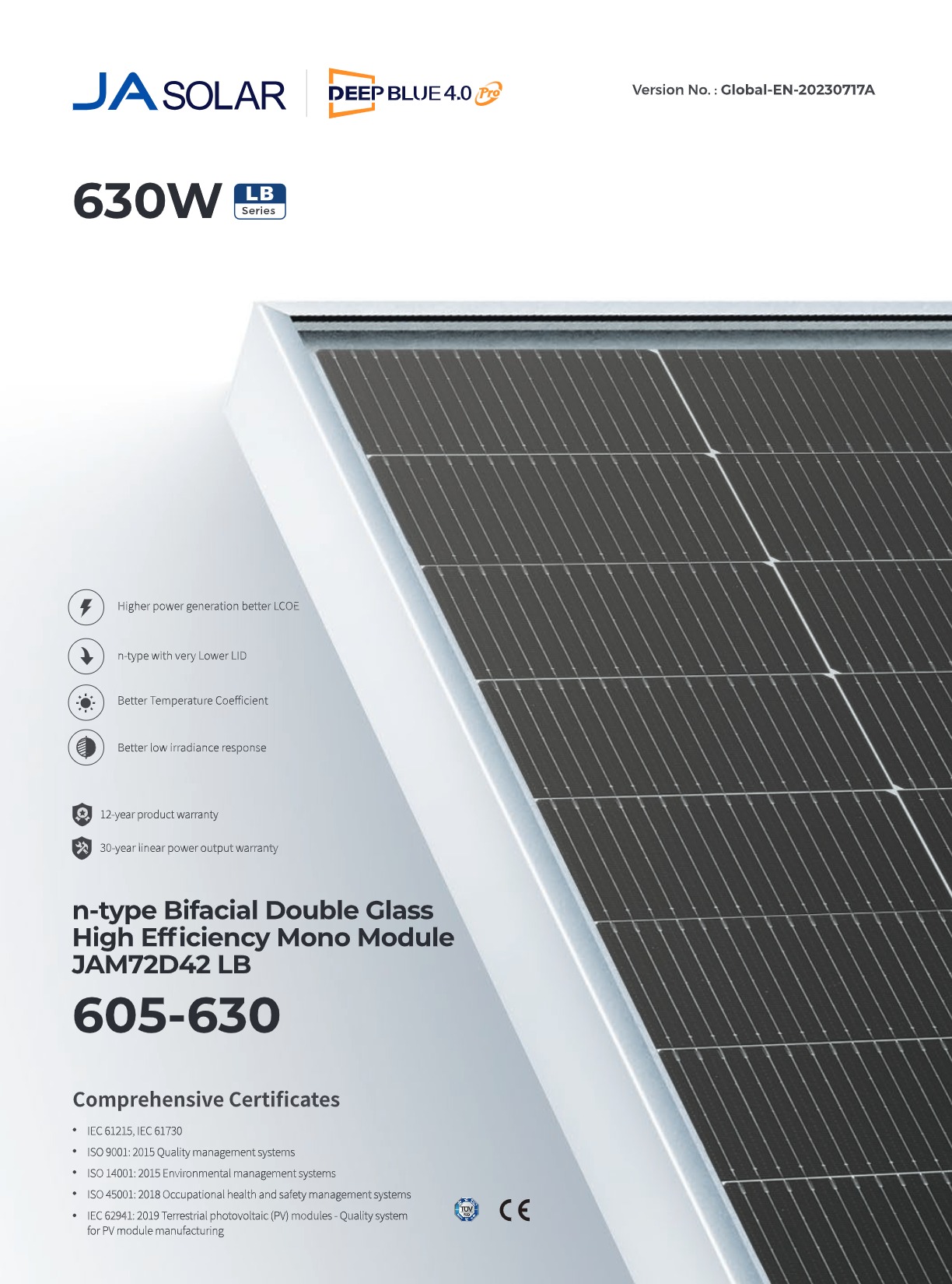 خرید پنل خورشیدی 610 وات، برند JA Solar